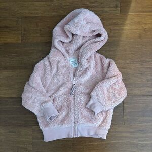Hanna Andersson girls pink marshmallow fleece zip up hoodie 4